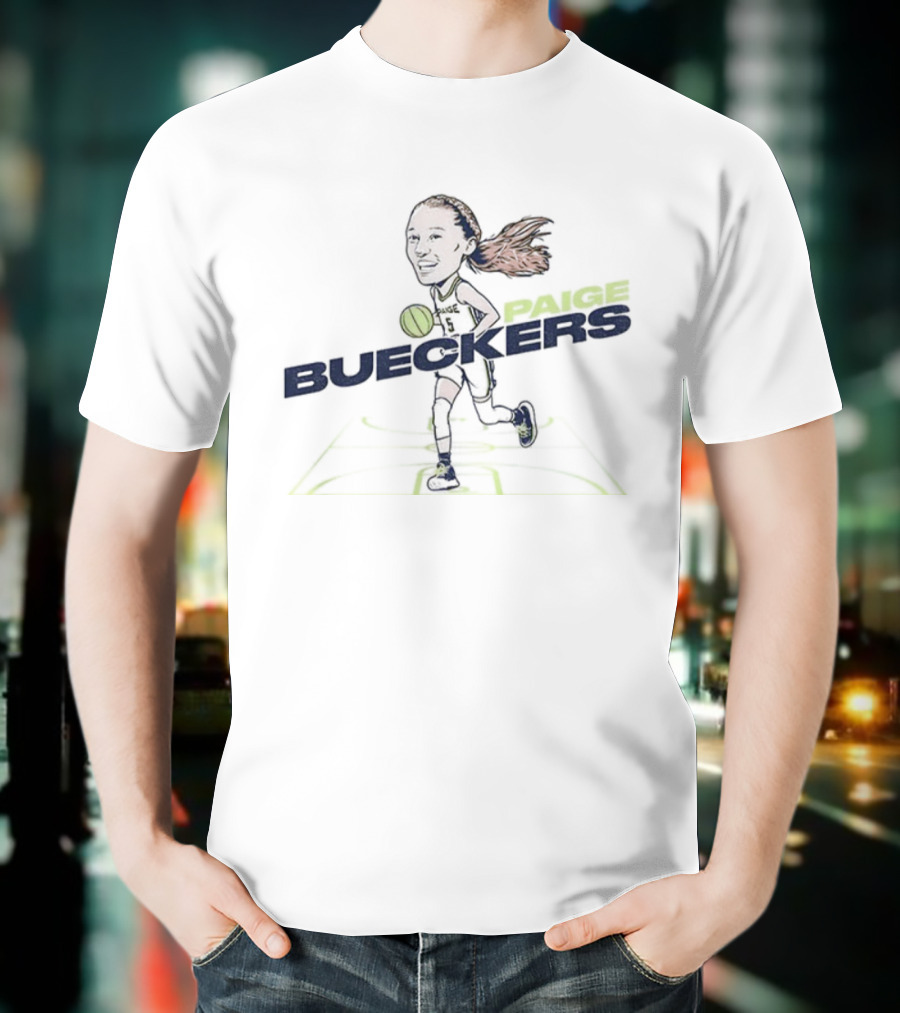 ```Paige Bueckers Cartoon Caricature Dallas Wings WNBA Basketball 2025``` T-Shirt