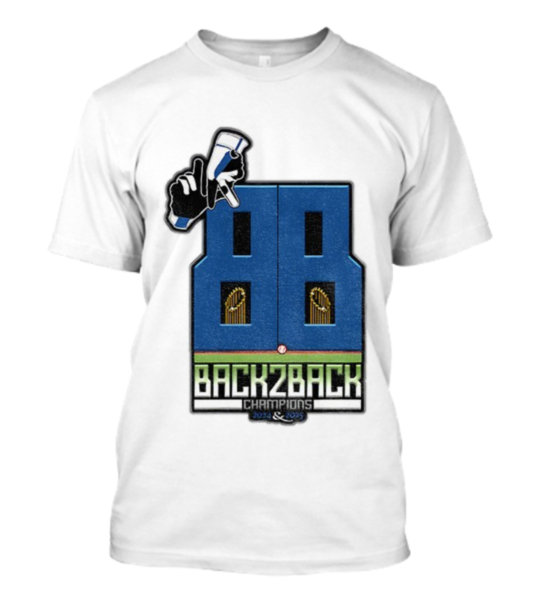 Back 2 Back Champions 2024 2025 MLB World Series Athlete Dodgers T-Shirt