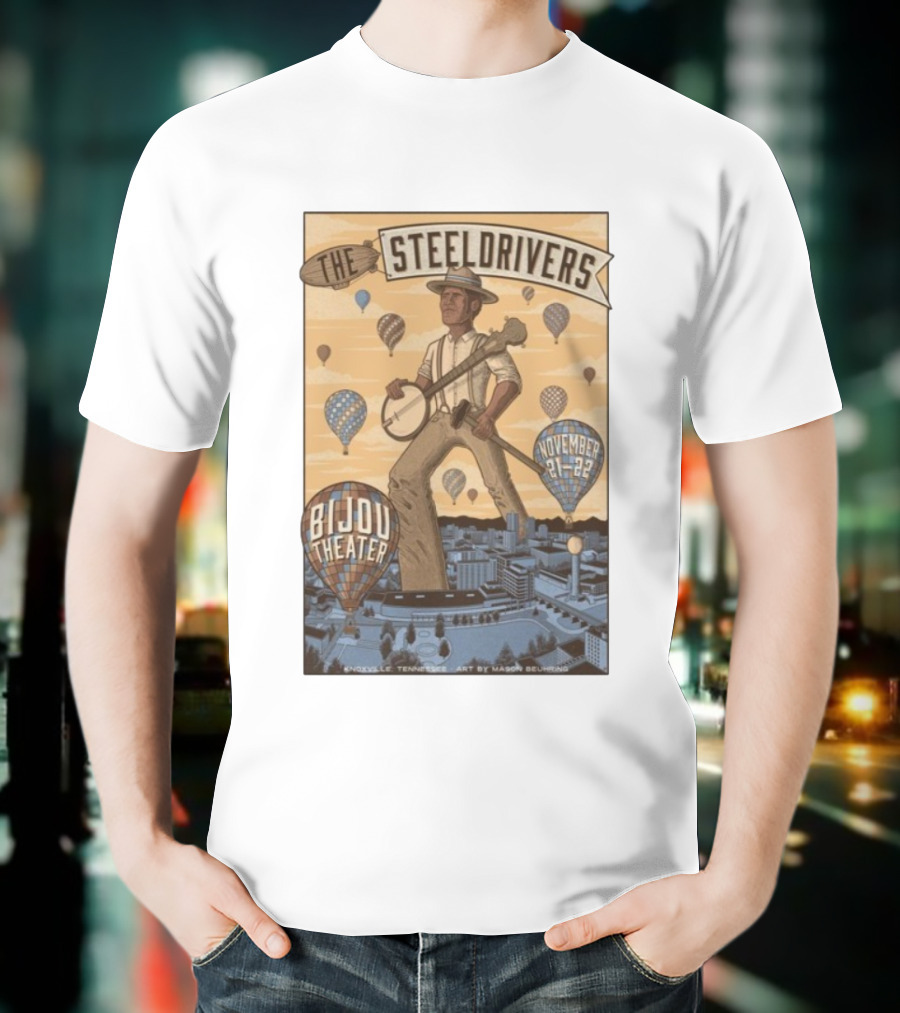 The SteelDrivers Bijou Theater Knoxville November 21-22 2025 Concert T-Shirt