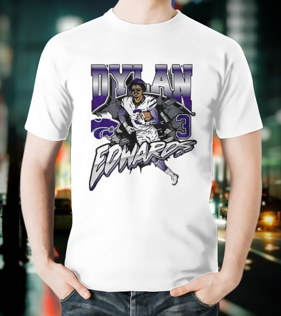 Dylan Edwards 3 Kansas State Wildcats Football NFL 2025 Vintage T-Shirt