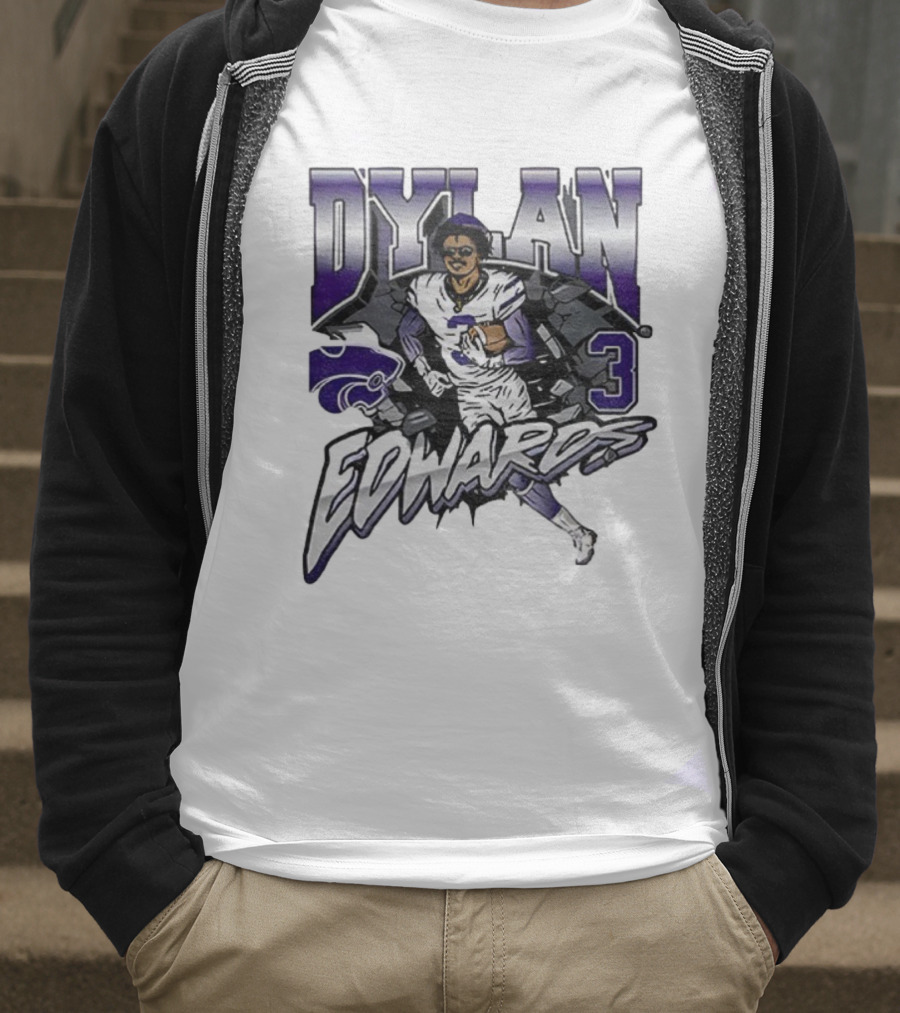 Dylan Edwards 3 Kansas State Wildcats Football NFL 2025 Vintage T-Shirt