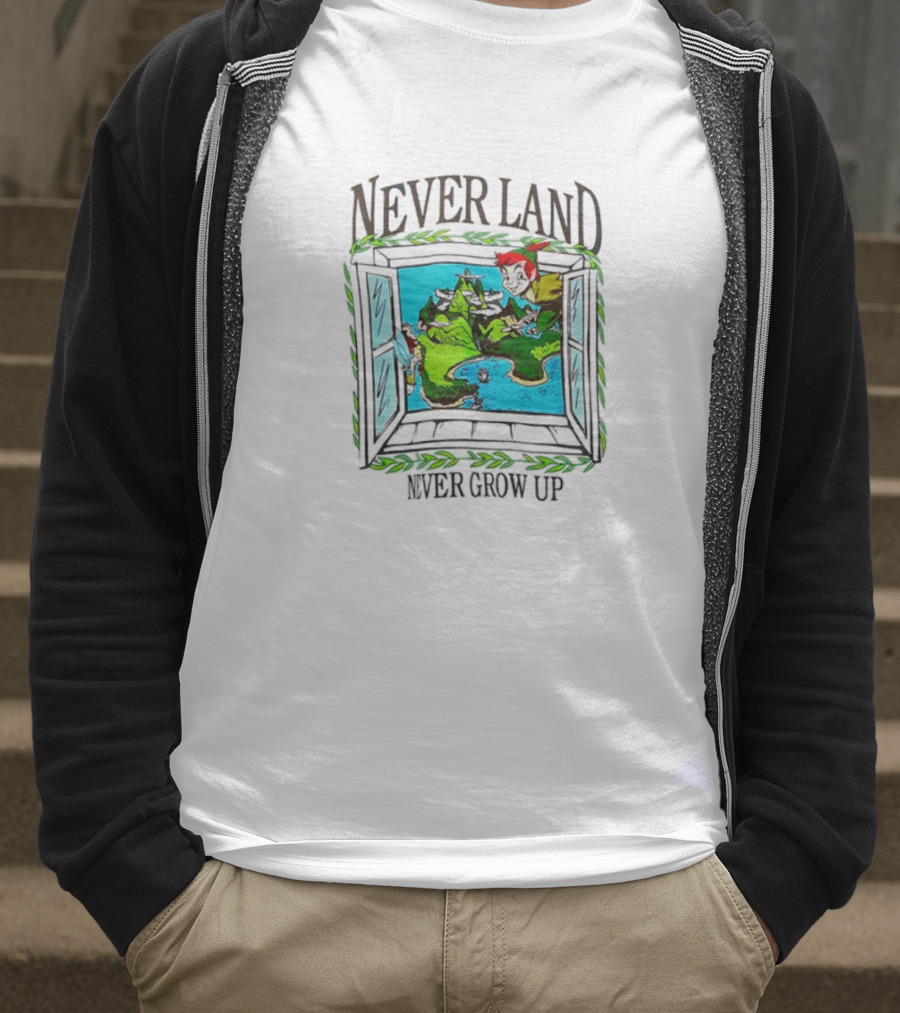Neverland Never Grow Up Window Disney Peter Pan T-Shirt