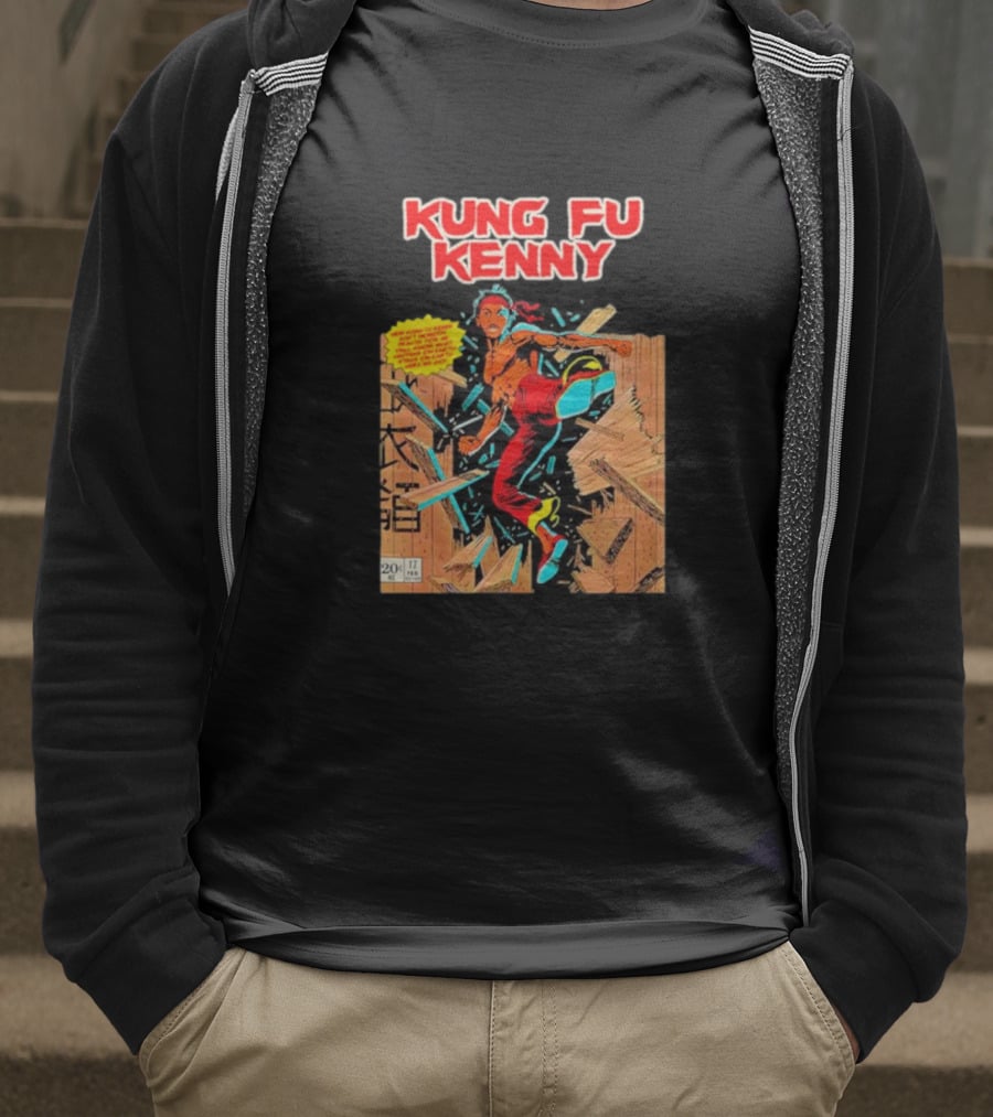 Kung Fu Kenny Comic Style Action Kick T-Shirt
