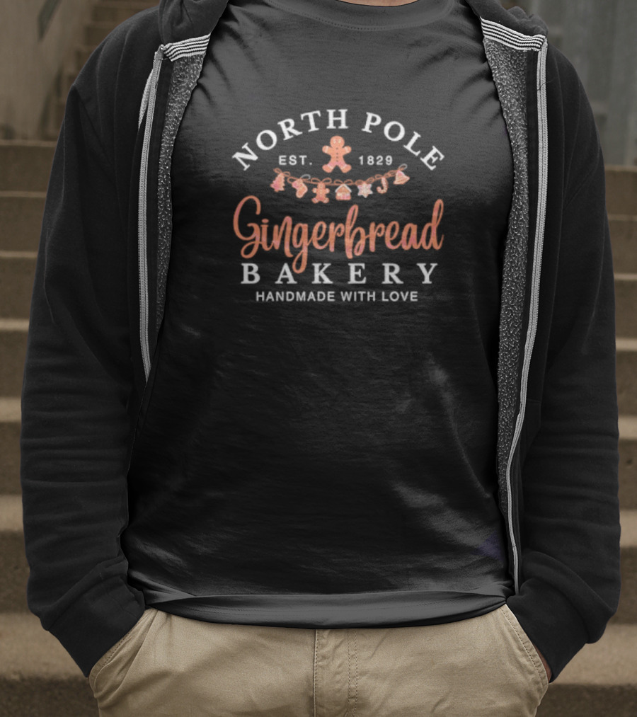 North Pole Gingerbread Bakery Handmade With Love Est 1829 T-Shirt