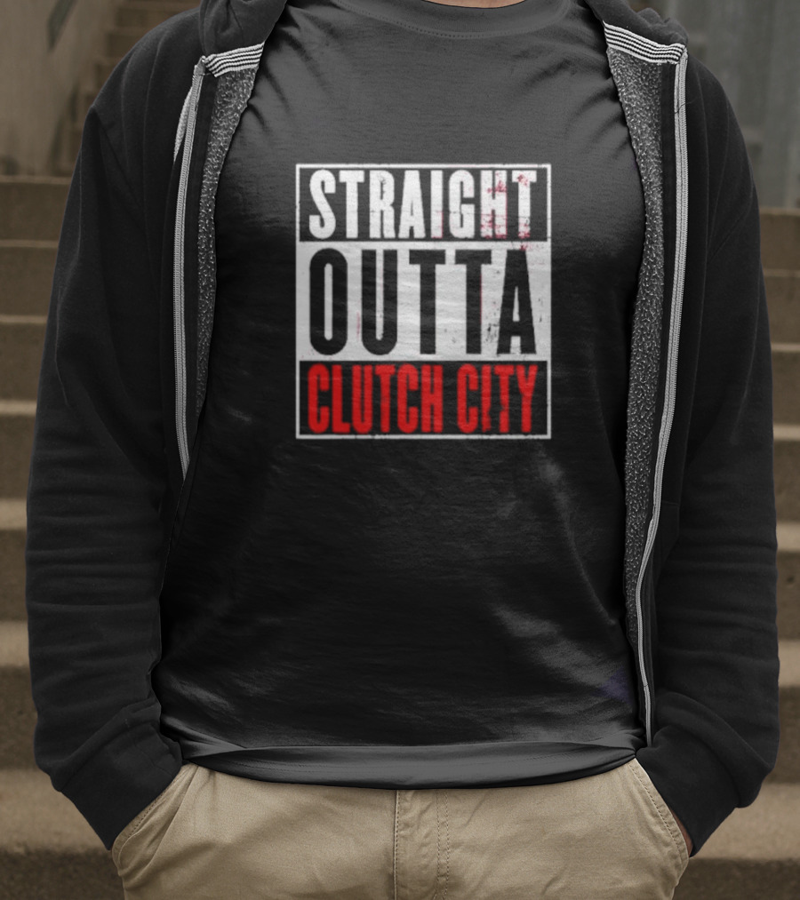 Straight Outta Clutch City Vintage Bold Lettering T-Shirt