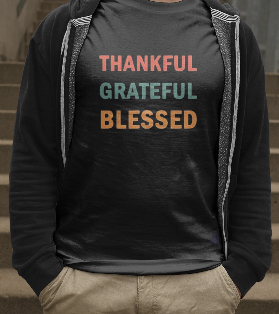 Thankful Grateful Blessed Thanksgiving T-Shirt