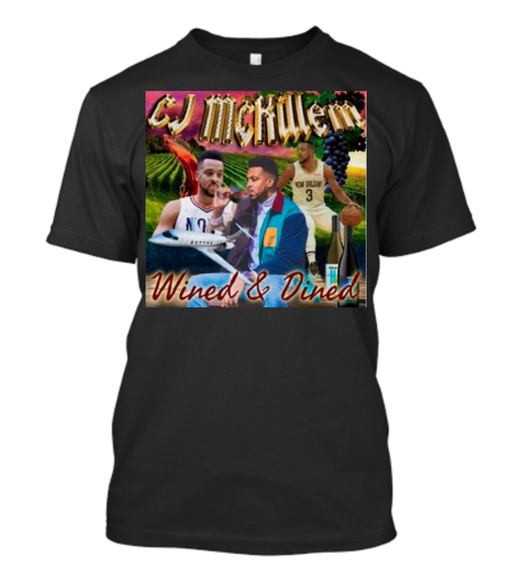 CJ McKillem Wined And Dined New Orleans Basketball Vineyard Jets T-Shirt