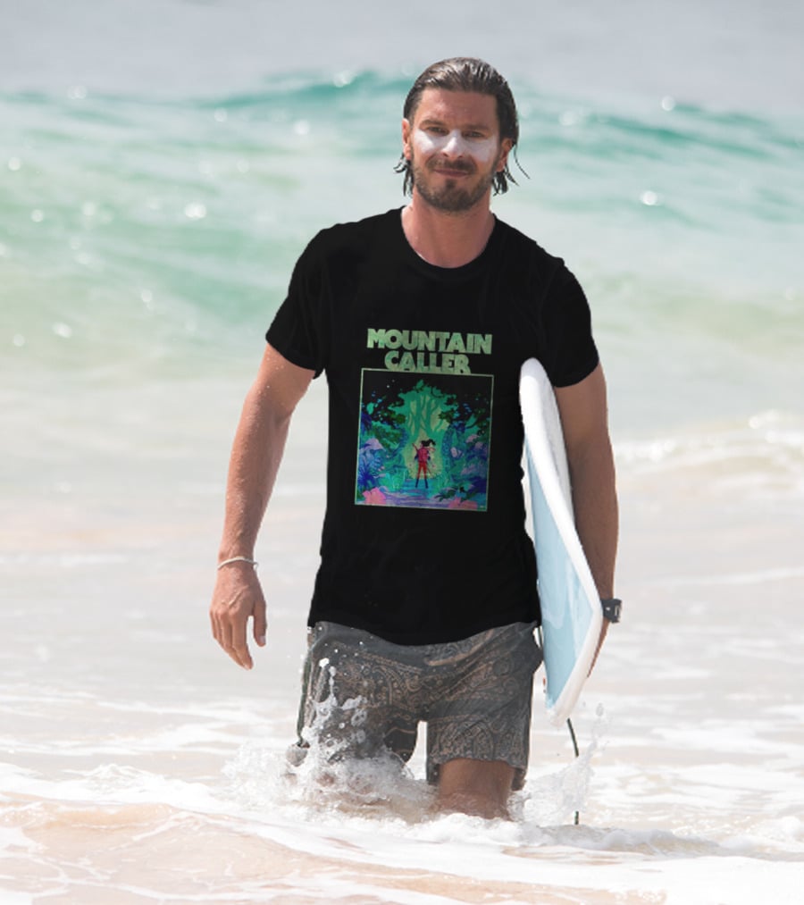 Mountain Caller Green Leaves Enchanted Forest Explorer T-Shirt