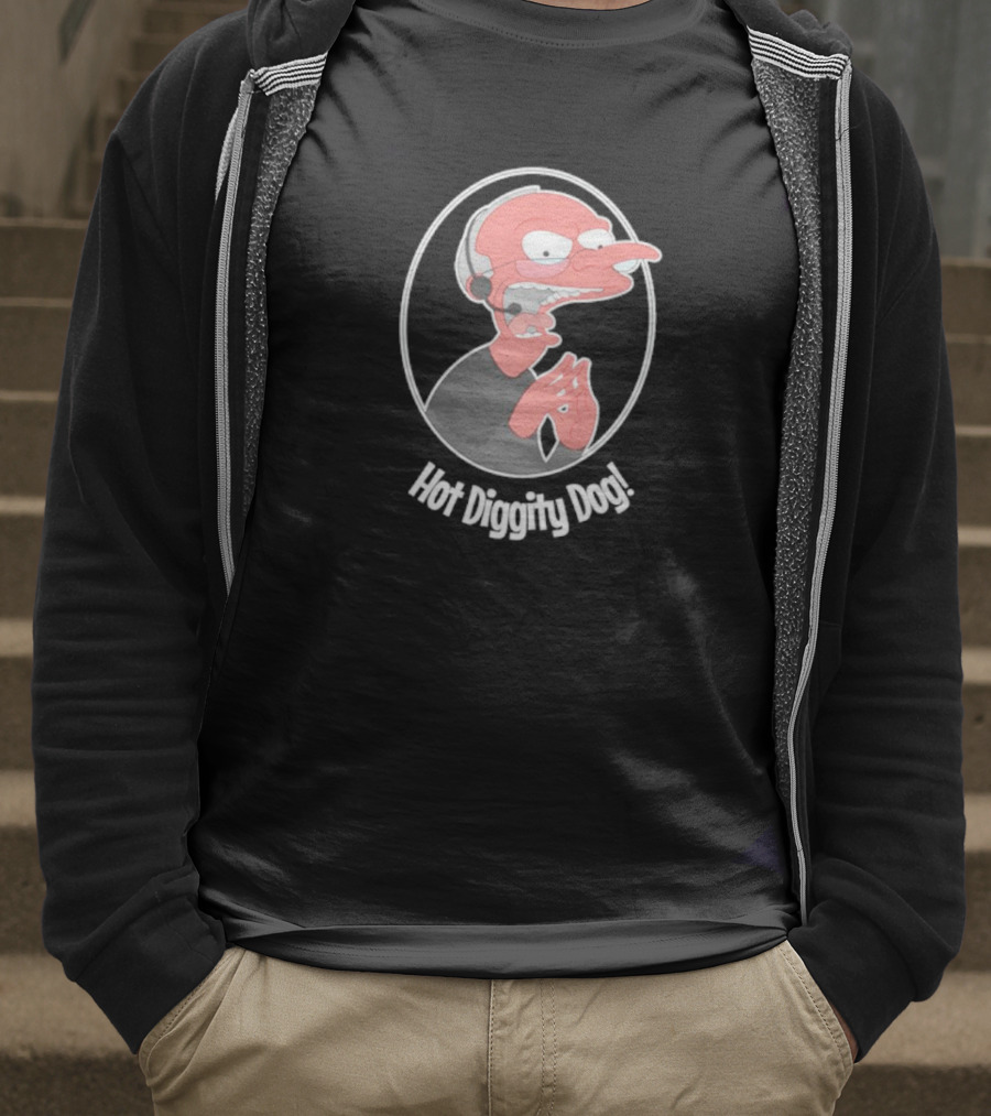 Hot Diggity Dog Mr. Brennan Cartoon Character Iconic T-Shirt