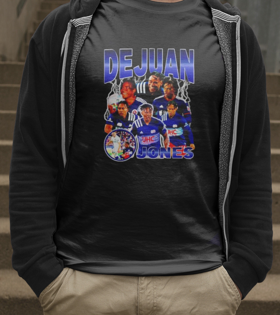 DEJUAN JONES Soccer Bootleg With JHC Logo And Lightning Background T-Shirt