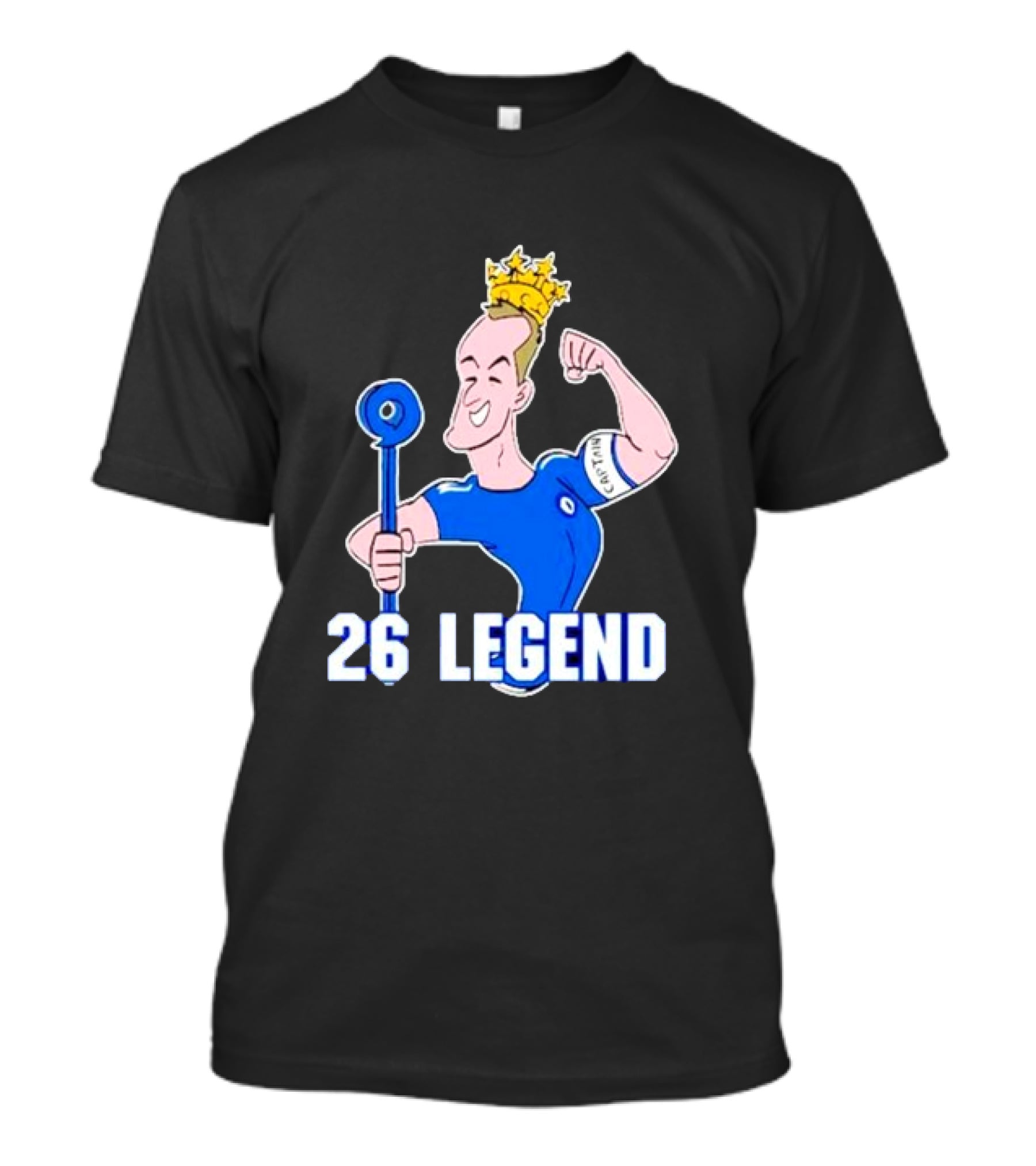 26 Legend Cartoon Crowned Football Captain T-Shirt