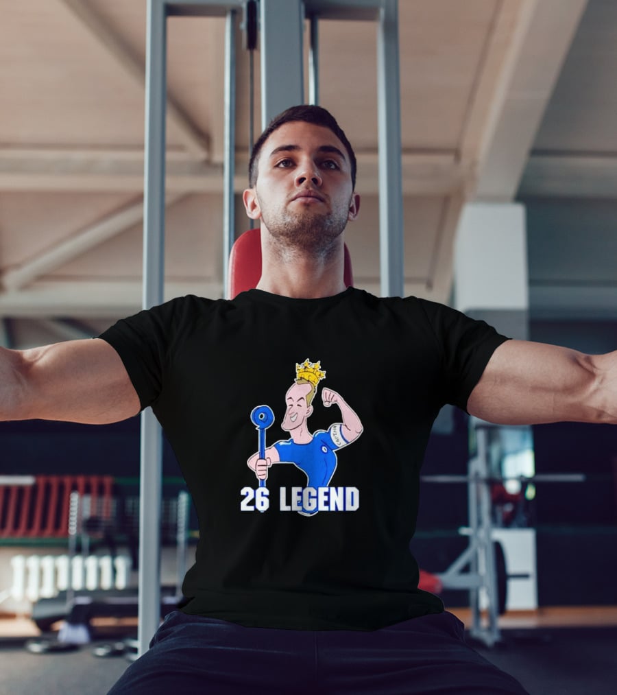 26 Legend Cartoon Crowned Football Captain T-Shirt