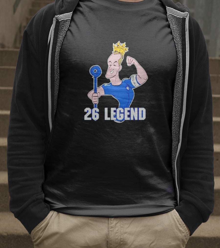 26 Legend Cartoon Crowned Football Captain T-Shirt