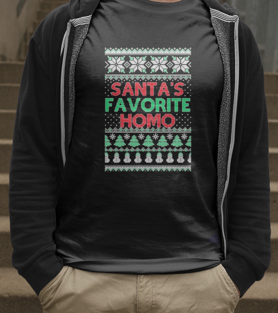 Santa's Favorite Homo Ugly Christmas Sweater T-Shirt