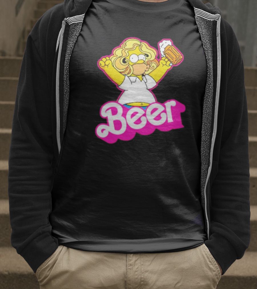 Beerbie Homer Simpson Beer Barbie T-Shirt