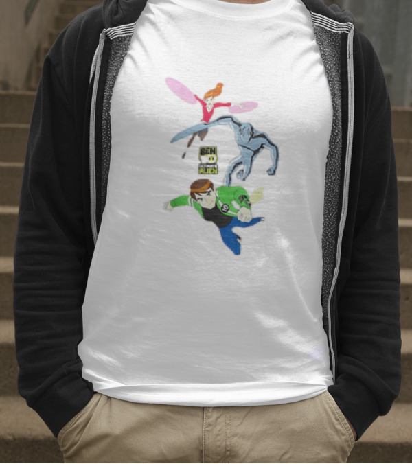 Ben 10 Ultimate Alien Characters Trio Action Flight T-Shirt