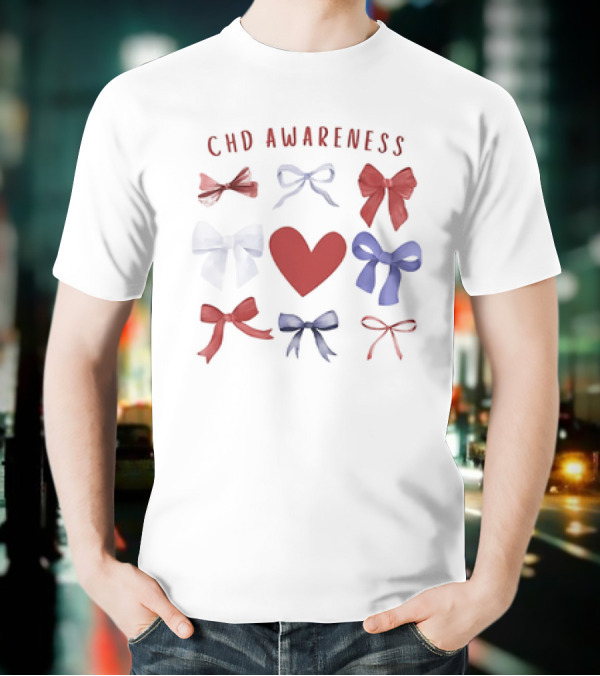 CHD Awareness Heart And Bows Collection T-Shirt
