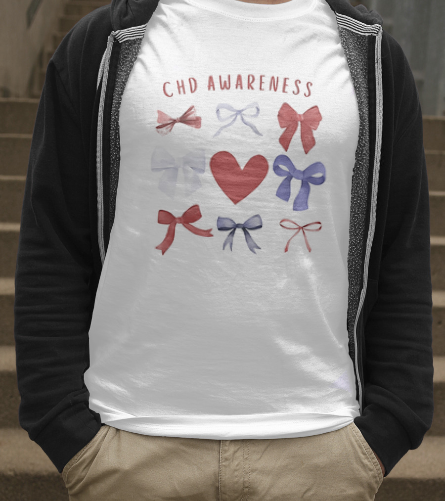 CHD Awareness Heart And Bows Collection T-Shirt