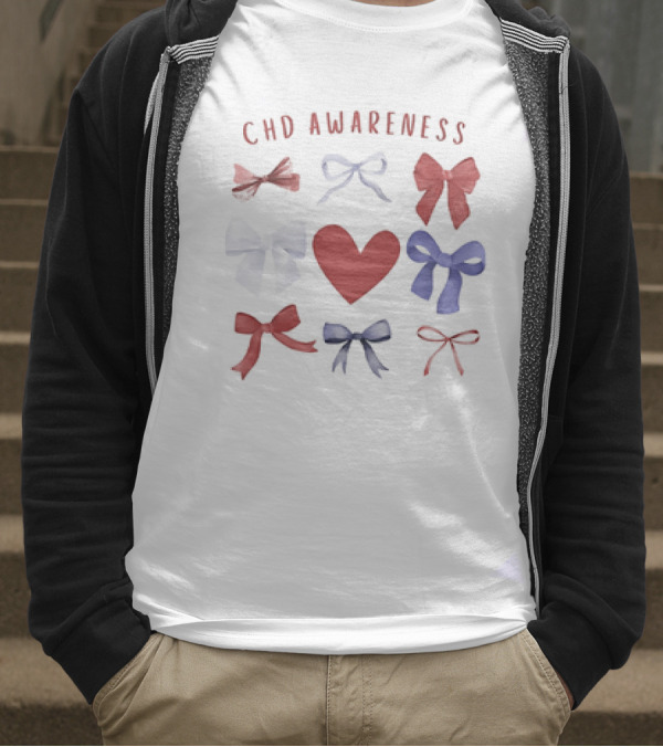 CHD Awareness Heart And Bows Collection T-Shirt
