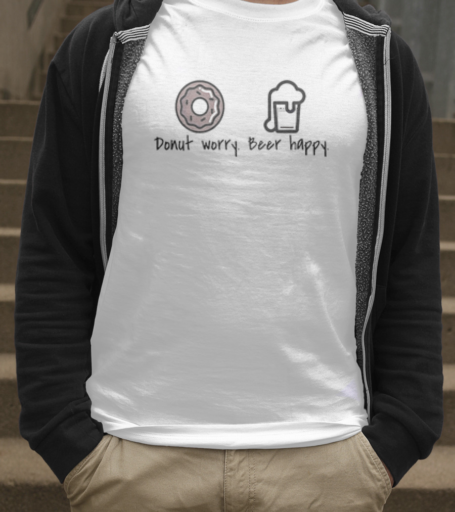 Donut Worry Beer Happy Donut Beer Icons T-Shirt