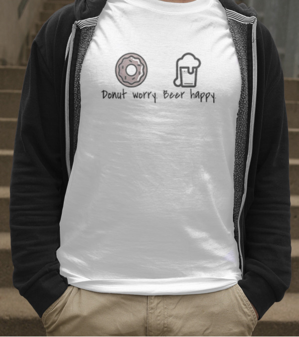 Donut Worry Beer Happy Donut Beer Icons T-Shirt