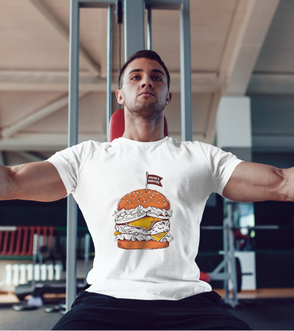 Frank’s Burgers Cheeseburger With Lettuce And Flag T-Shirt