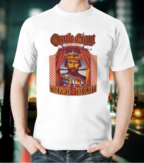 Gentle Giant MCMLXXIV The Power And The Glory King Chessboard Curtain T-Shirt