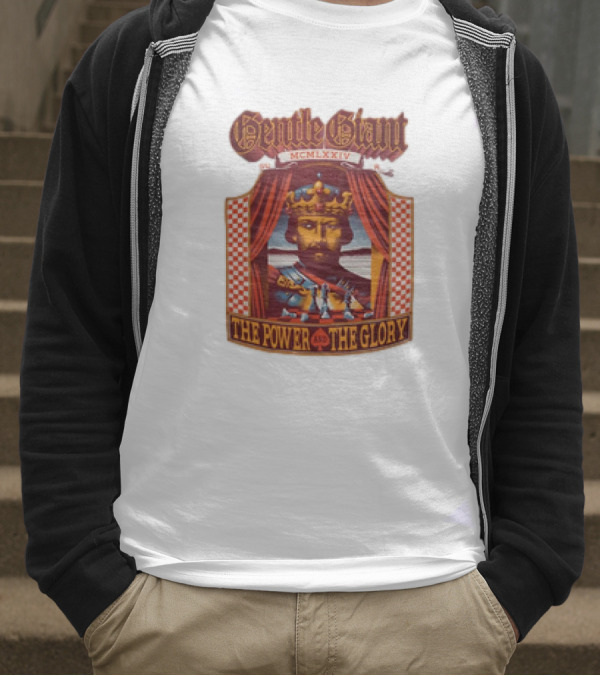 Gentle Giant MCMLXXIV The Power And The Glory King Chessboard Curtain T-Shirt