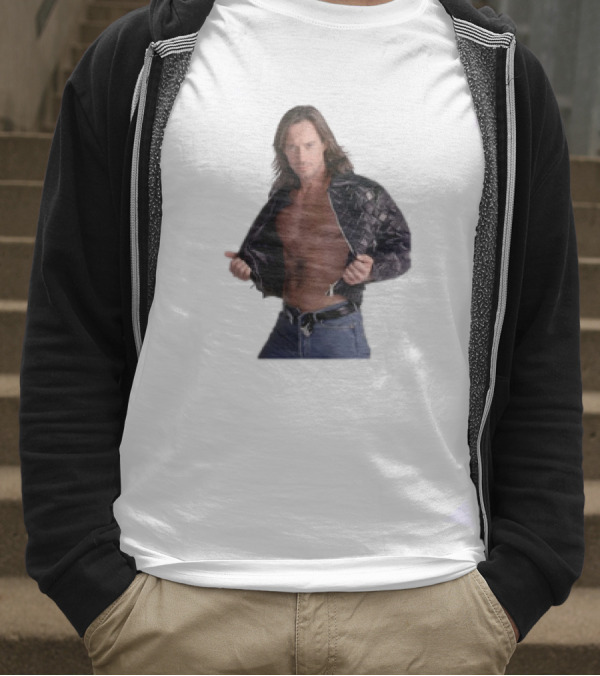 The Night's Kevin Sorbo In Classic Tough-Guy Leather Look T-Shirt