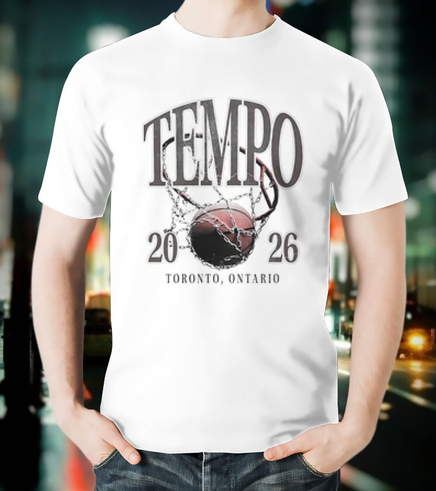Toronto Tempo Basketball 2026 Toronto Ontario Tempo Basketball Hoop T-Shirt