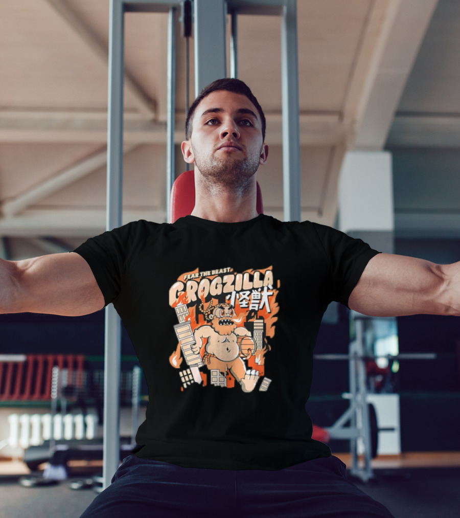 Fear The Beast Grogzilla Rampages Through Urban Chaos T-Shirt