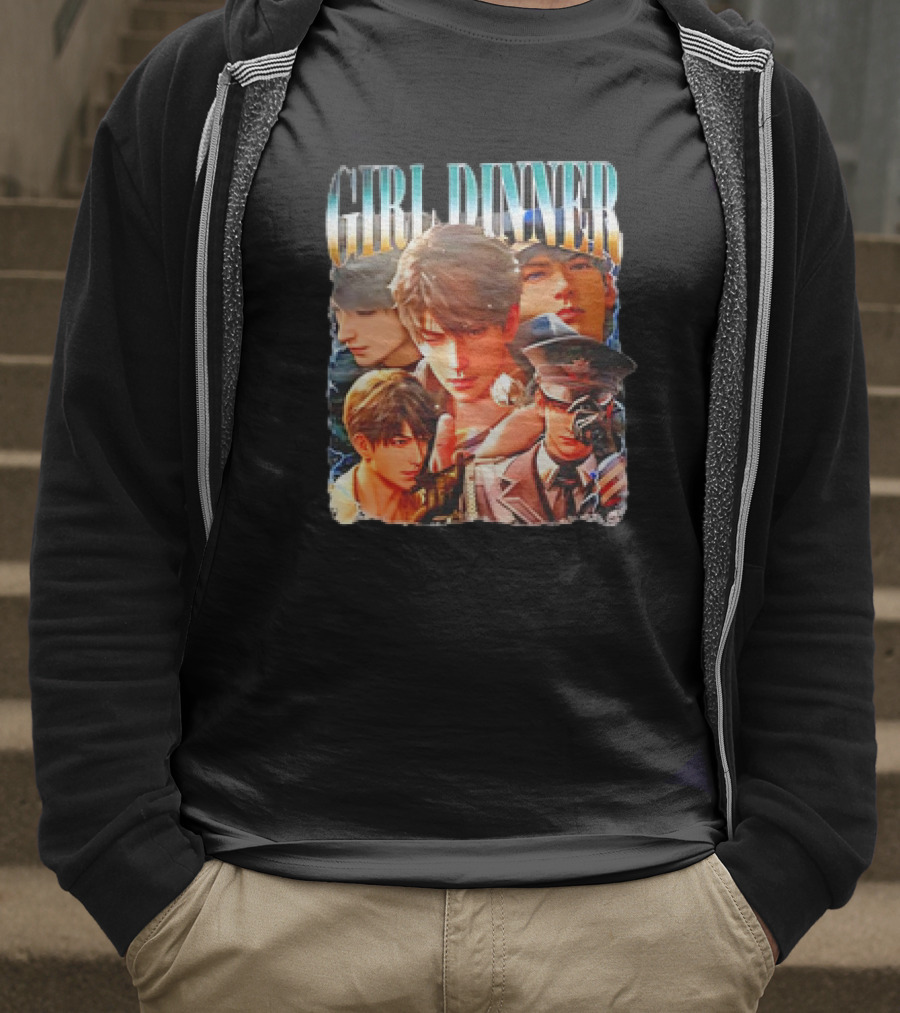 Girl Dinner Caleb Love Deepspace Anime Collage T-Shirt