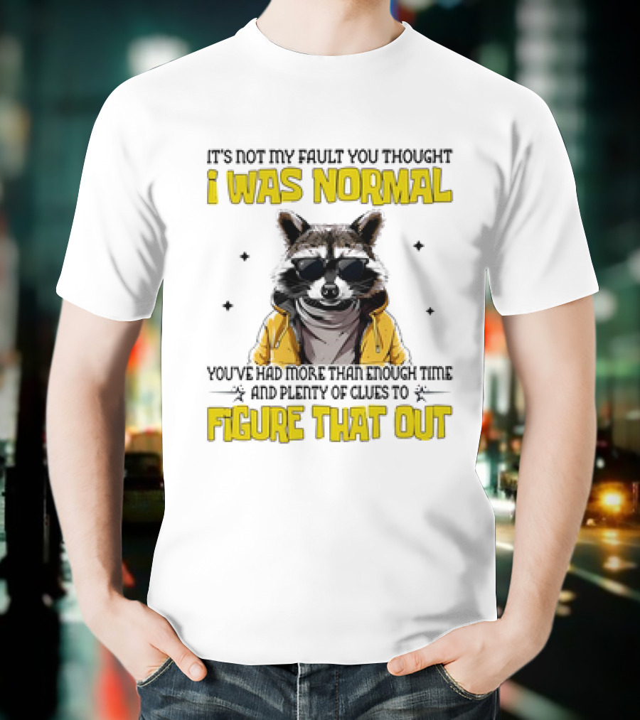 Raccoon It's Not My Fault You Thought I Was Normal You've Had More Than Enough Time And Plenty Of Clues To Figure That Out T-Shirt