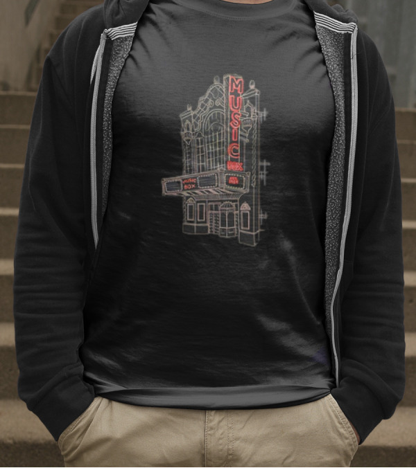 Music Box Theater Neon Sign Est 1929 T-Shirt