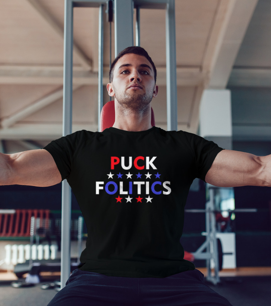 Puck Folitics Stars Red White Blue T-Shirt
