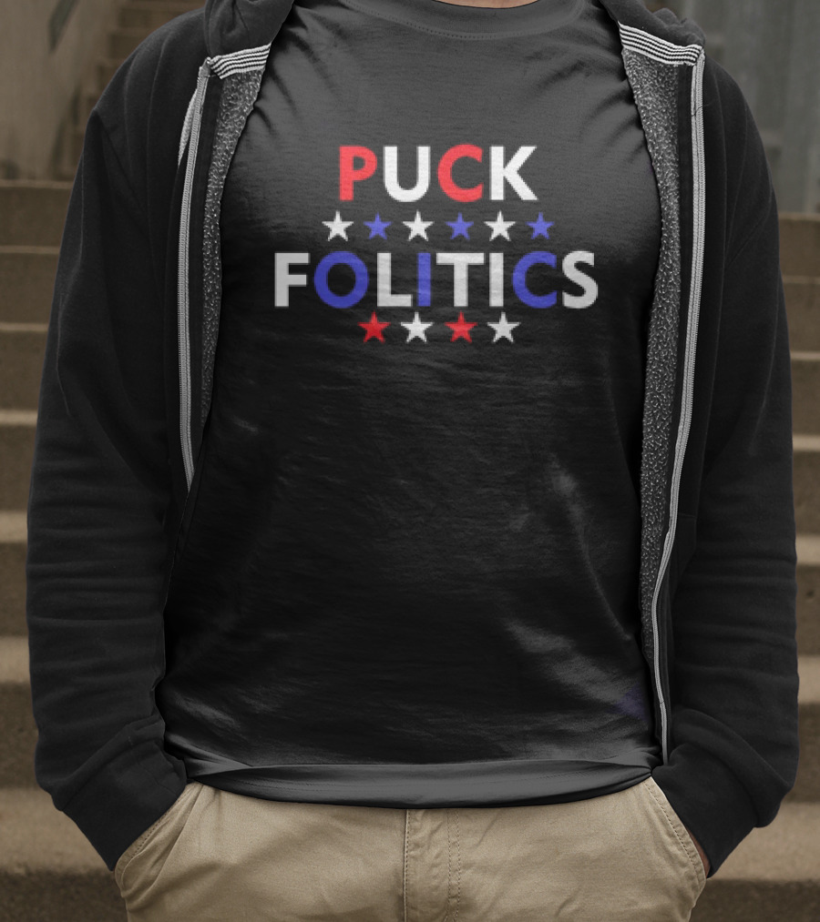 Puck Folitics Stars Red White Blue T-Shirt