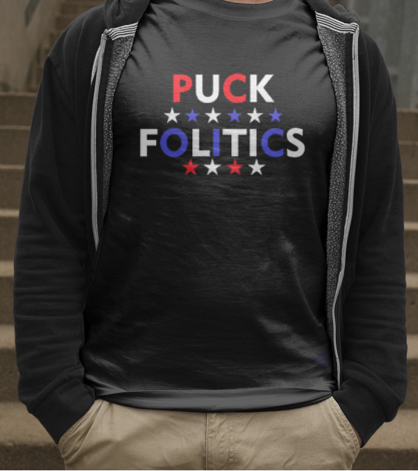 Puck Folitics Stars Red White Blue T-Shirt