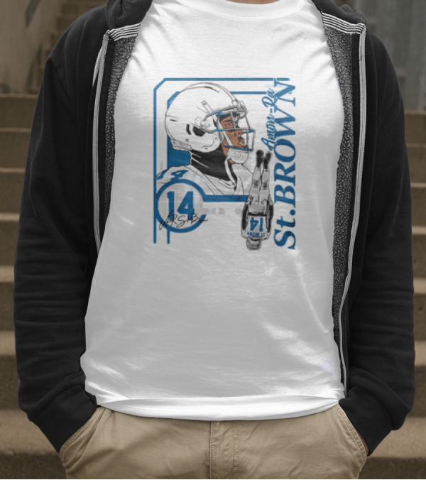 Amon-Ra St. Brown 14 Detroit Lions NFL Football Vintage Collage T-Shirt