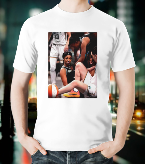 Angel Reese Determined Poised Basketball Court Moment T-Shirt