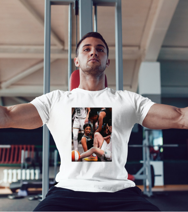 Angel Reese Determined Poised Basketball Court Moment T-Shirt