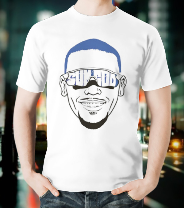 Sun God Amon Ra St Brown Big Face Sunglasses T-Shirt
