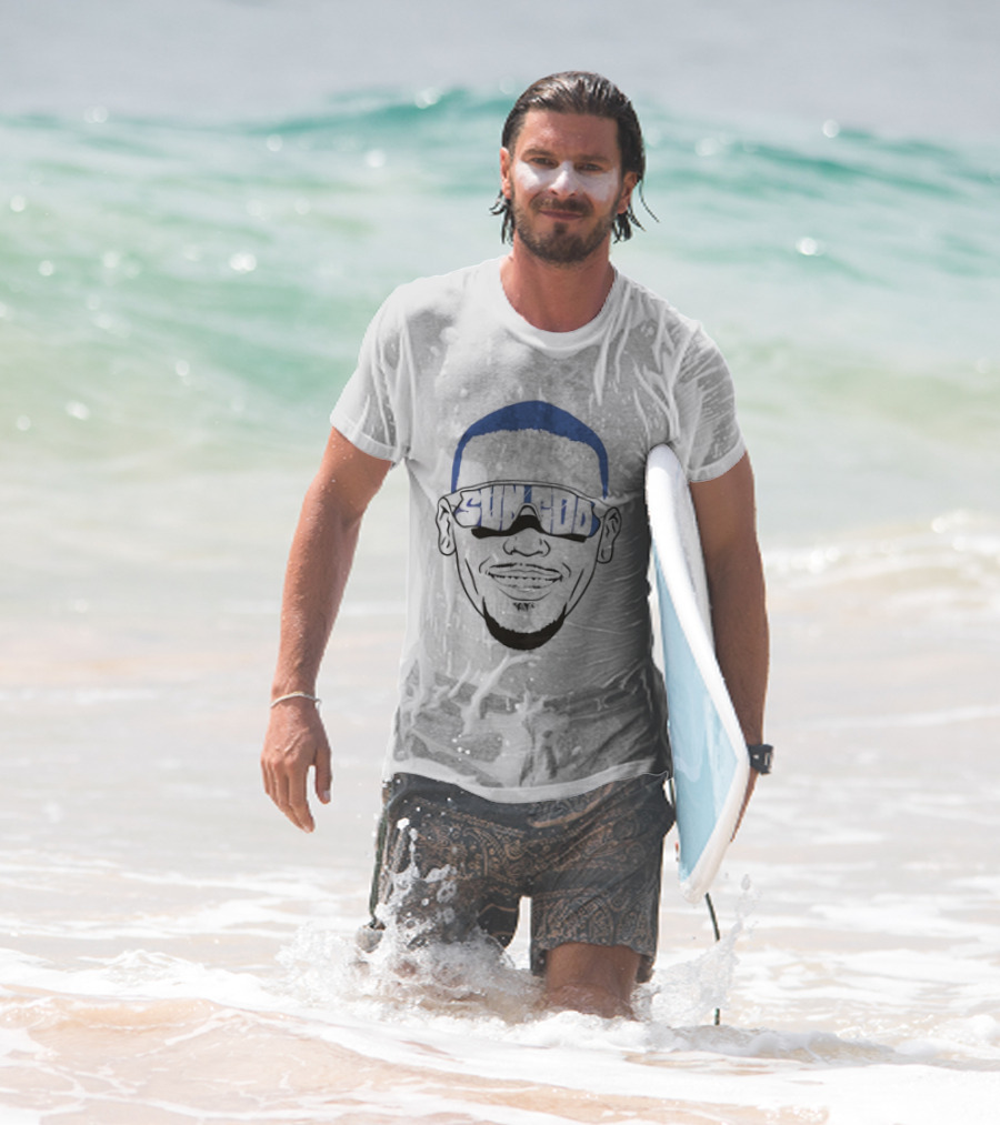 Sun God Amon Ra St Brown Big Face Sunglasses T-Shirt