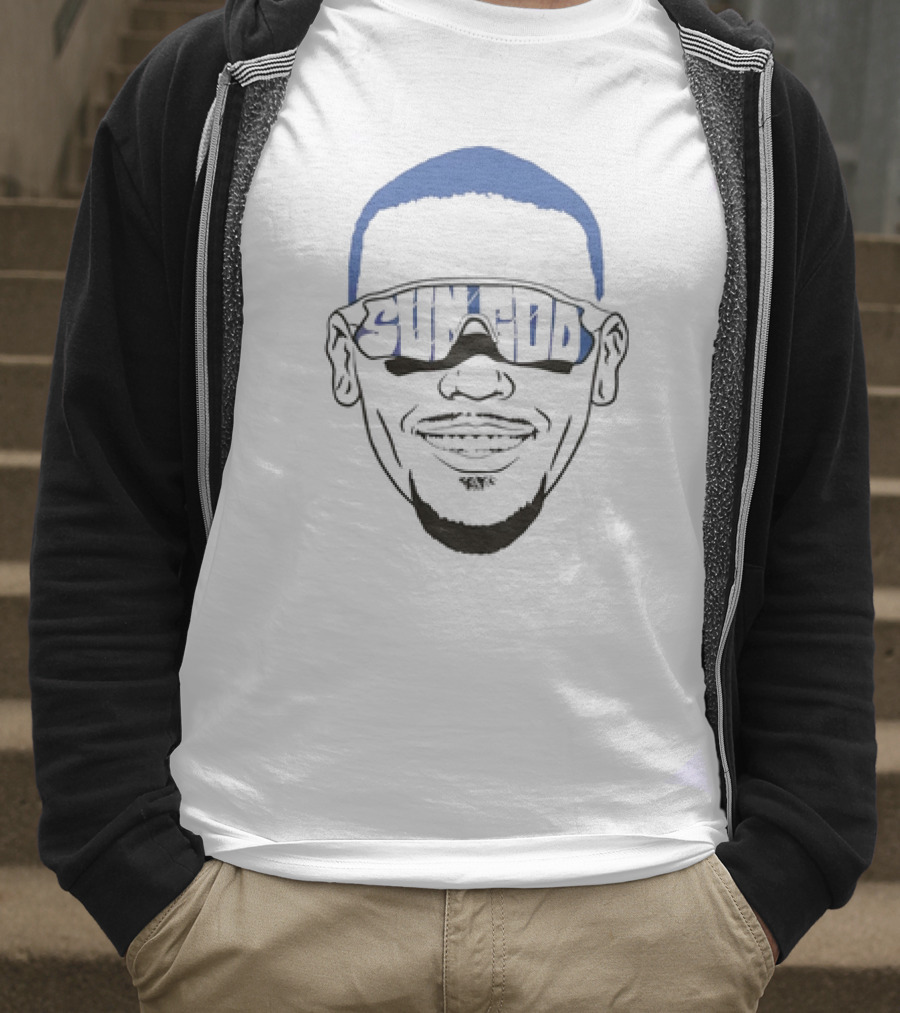Sun God Amon Ra St Brown Big Face Sunglasses T-Shirt