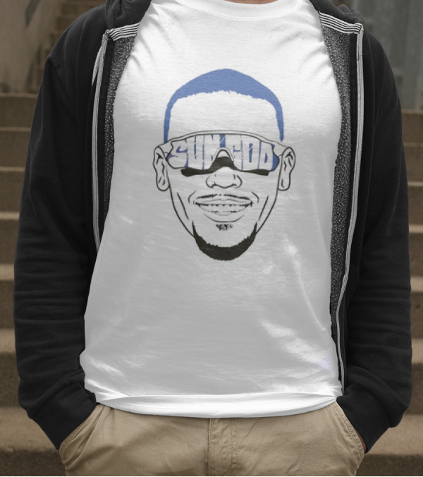 Sun God Amon Ra St Brown Big Face Sunglasses T-Shirt