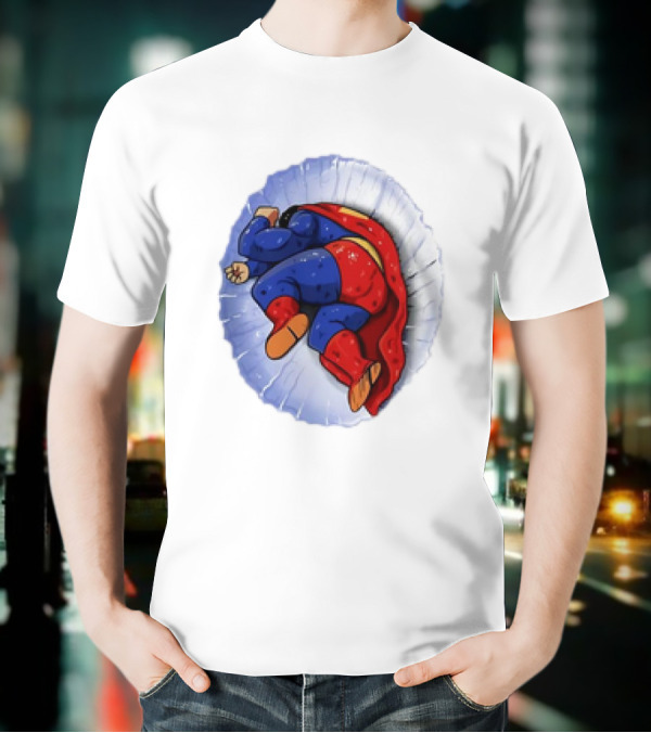 Superman X Yamcha Fallen Hero Parody Crossover T-Shirt