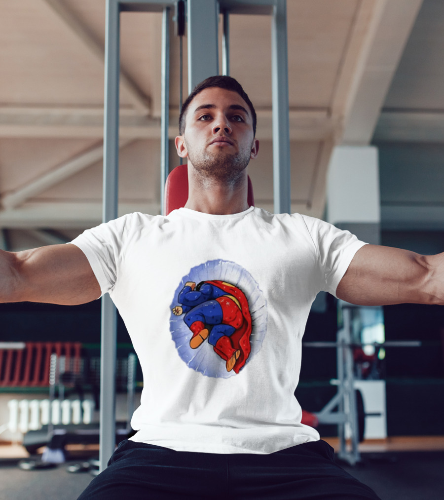 Superman X Yamcha Fallen Hero Parody Crossover T-Shirt