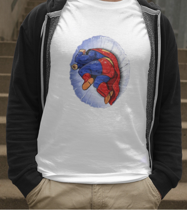 Superman X Yamcha Fallen Hero Parody Crossover T-Shirt