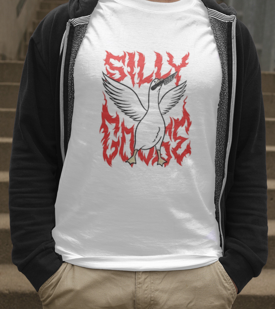Silly Goose Tragic Girls Goose With Knife T-Shirt