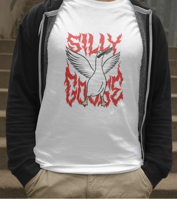 Silly Goose Tragic Girls Goose With Knife T-Shirt