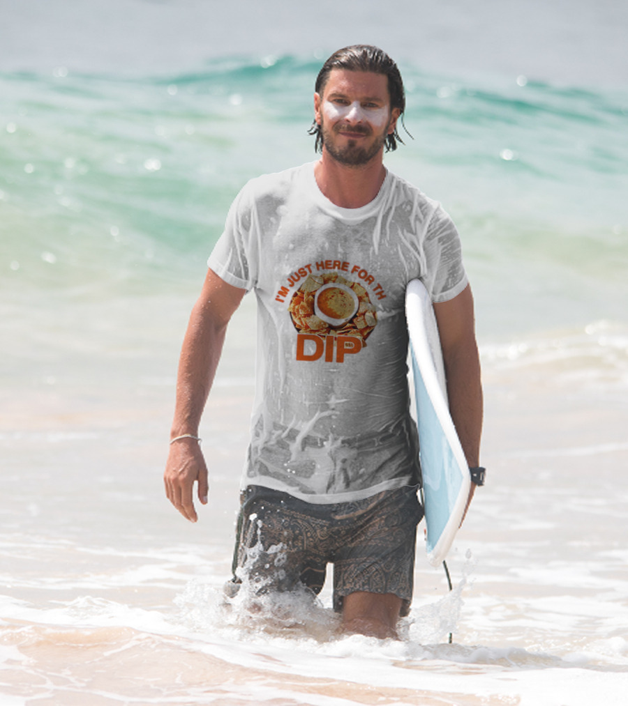 Chips And Dip Enthusiast Statement With I'm Just Here For The Dip Message T-Shirt